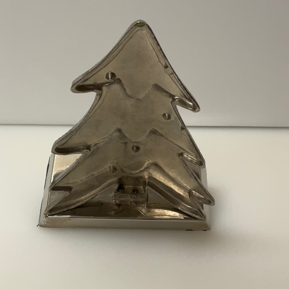 CHRISTMAS Tree Stocking Holder Hefty Weight Red Green Silver Tone Base - Picture 4 of 5